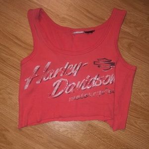 Harley Davidson raw cropped tank